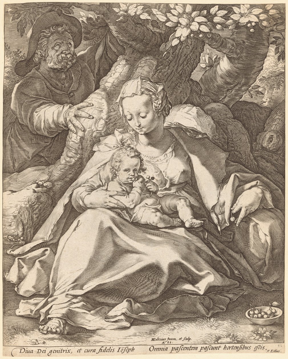 The Holy Family under a Cherry Tree by Hendrik Goltzius