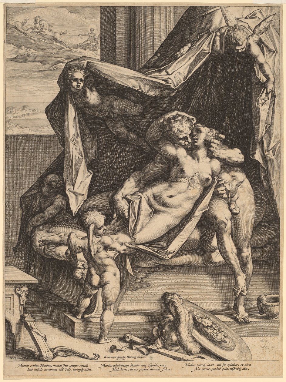 Mars and Venus by Hendrik Goltzius, after Bartholomaeus Spranger