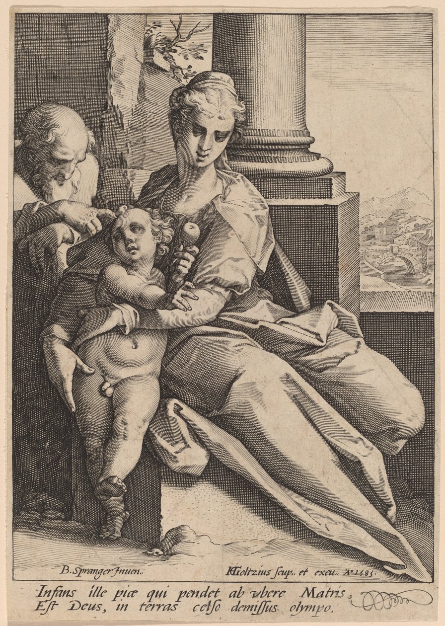 The Holy Family by Hendrik Goltzius after Bartholomaeus Spranger