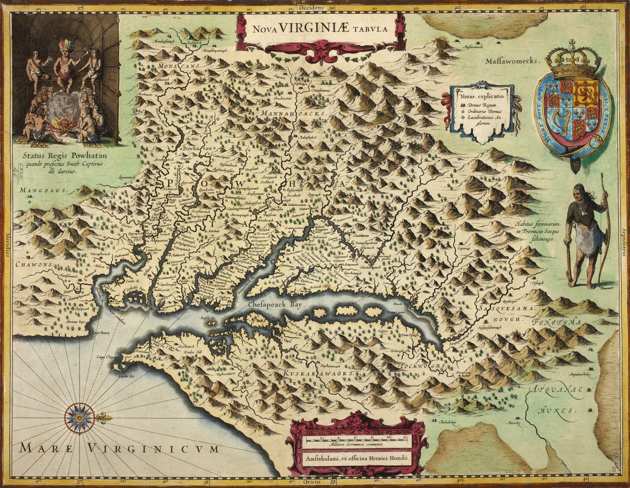 A Map of Virginia by Hendrik I Hondius