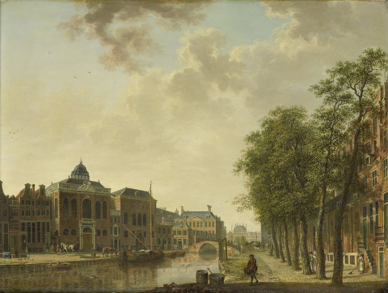 View of the Houtmarkt, Amsterdam by Hendrik Keun (attributed to)