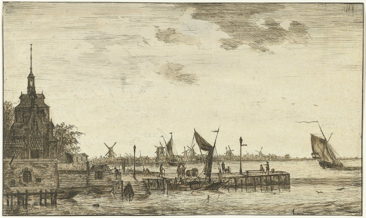 Harbor View at the Old Head in Rotterdam by Hendrik Kobell