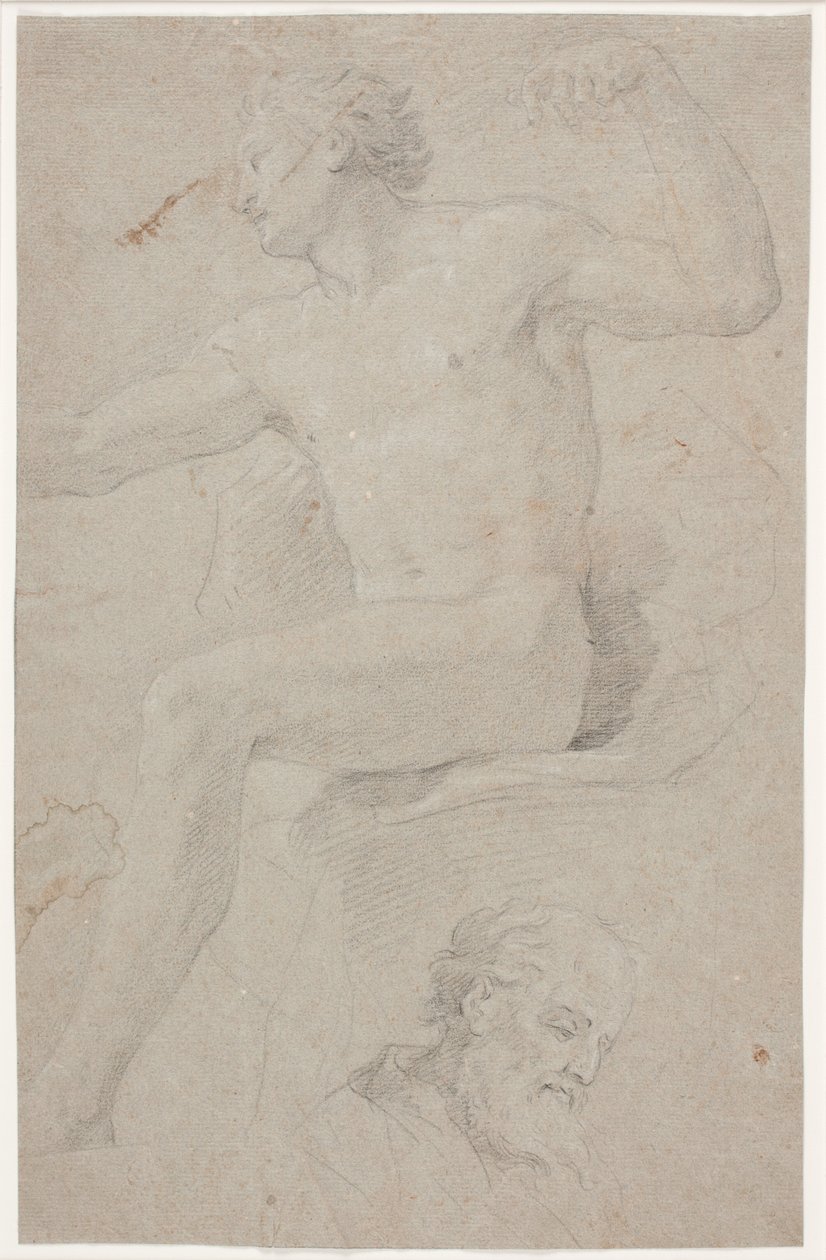 Seated Male Model and Bearded Man