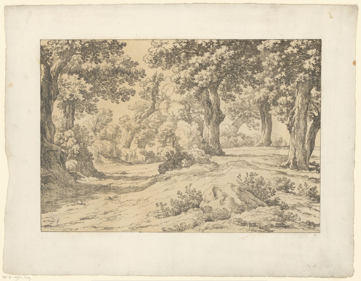 Forest Scene Tentamina Lithographica (series title) Italian Landscapes (series title) by Hendrik Voogd