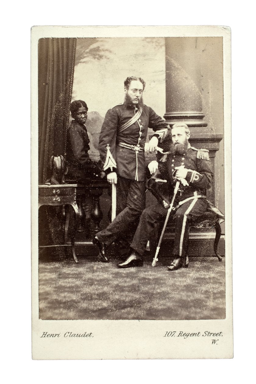 Officers with a boy, London by Henri Claudet