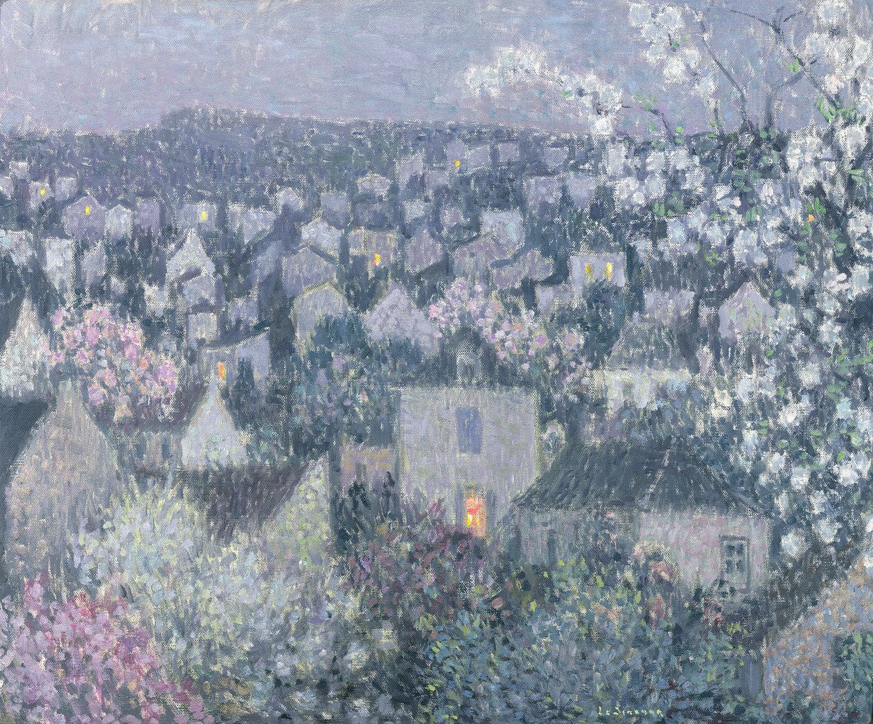 Spring Evening by Henri Eugene Augustin Le Sidaner