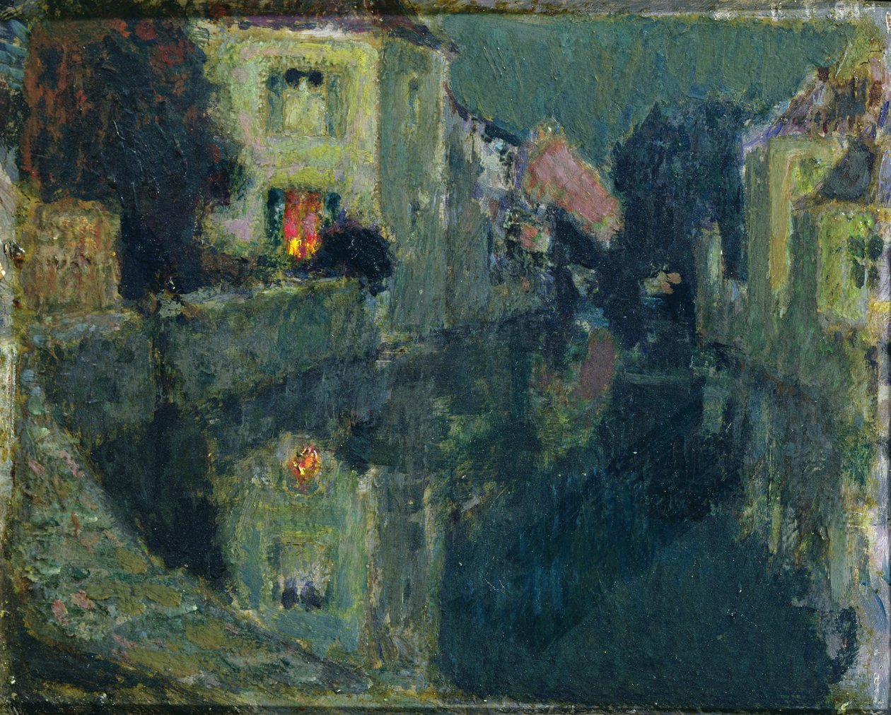 The Canal at Night by Henri Eugene Augustin Le Sidaner