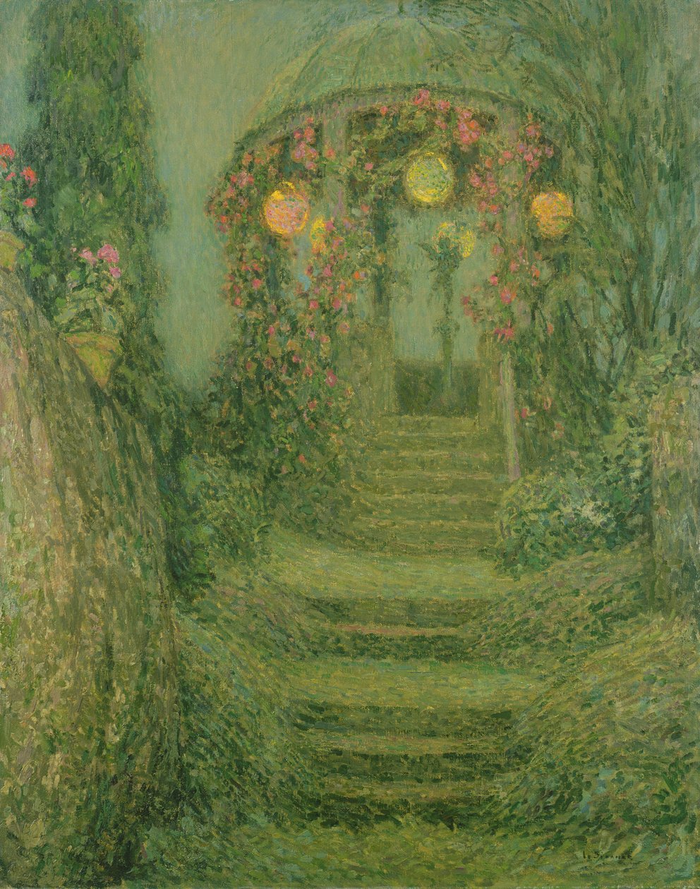 The Illuminated Pavilion by Henri Eugene Augustin Le Sidaner