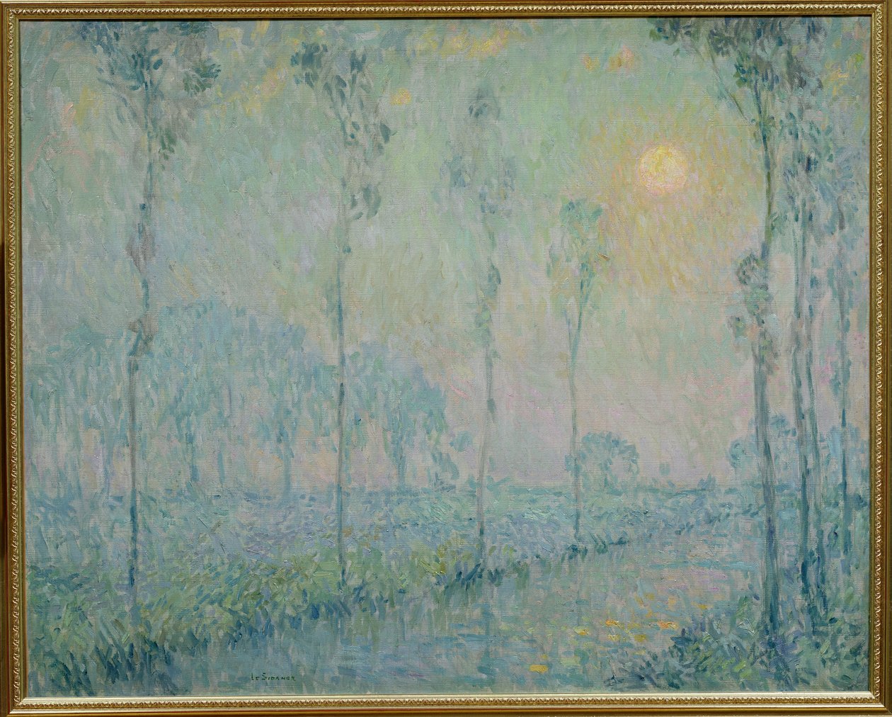 The stream at sunset by Henri Eugene Augustin Le Sidaner
