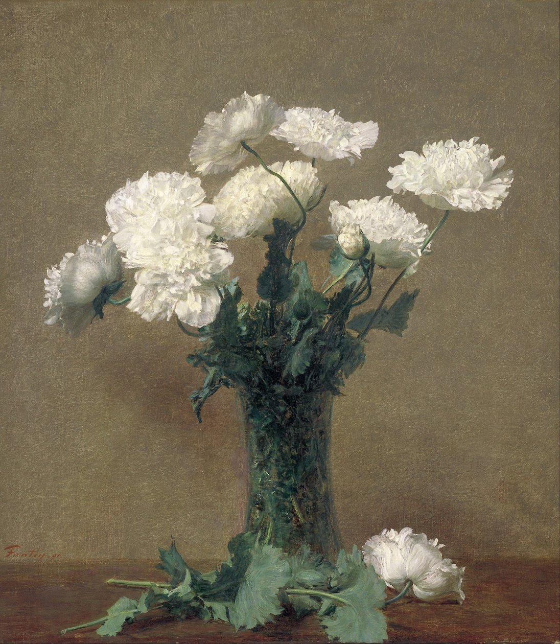 Poppies by Ignace Henri Jean Fantin Latour