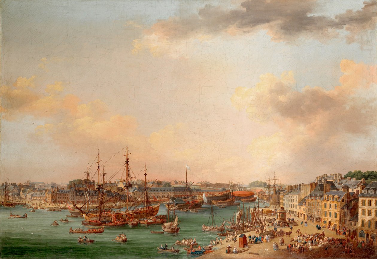 The Outer Harbor of Brest by Henri Joseph Van Blarenberghe