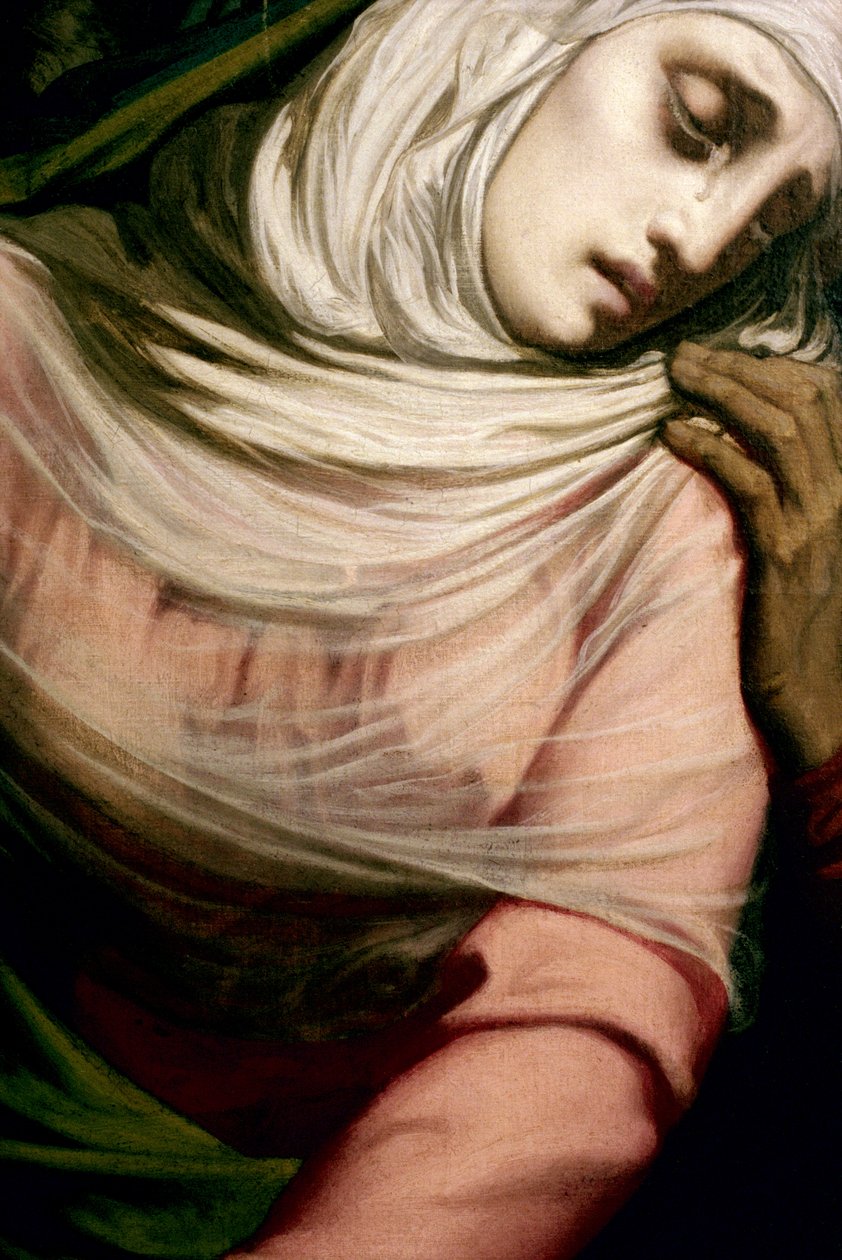 Virgin Mary at the Foot of the Cross (detail) by Henri Lehmann