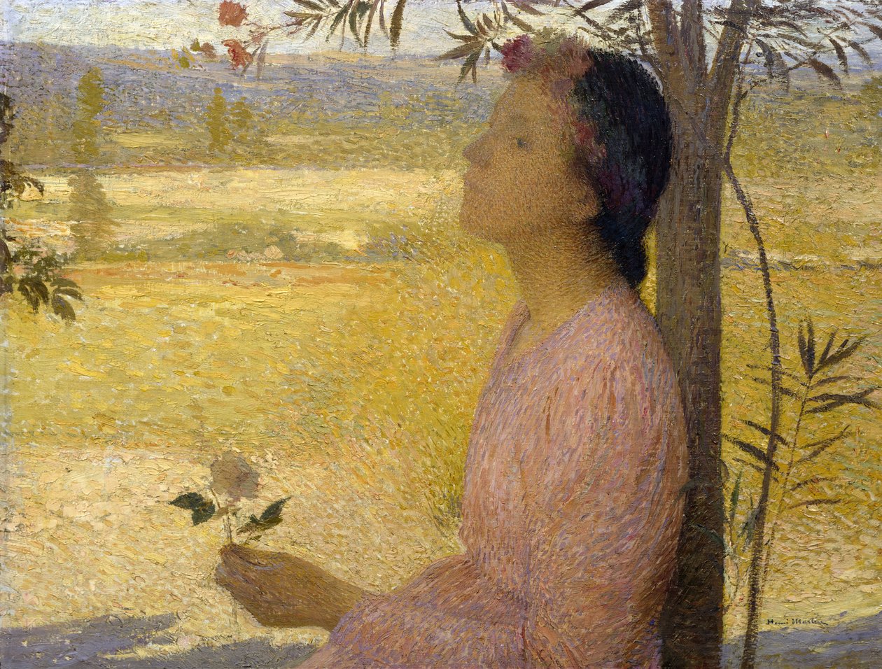 Young Woman with a Rose by Henri Martin