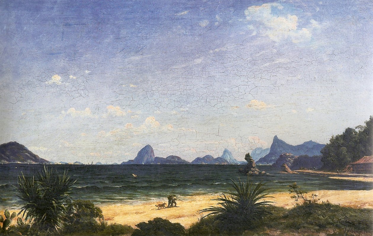 Entrance to the Bay of Rio de Janeiro as Seen from Icarai Beach at Niteroi by Henri Nicolas Vinet