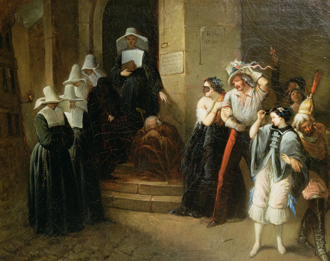 The Masked Ball, c.1870 by Henri Victor Deveria