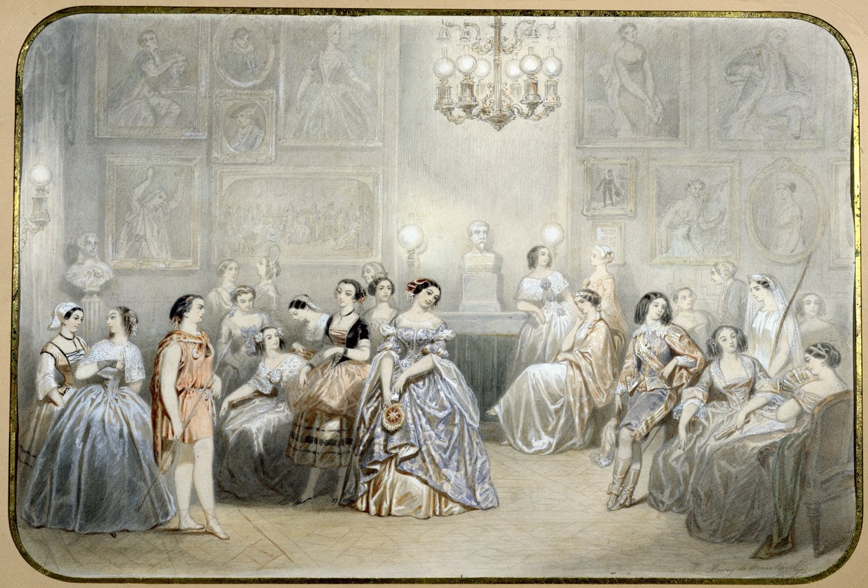 The actress Mlle Rachel in the foyer of the Comedie Francaise by Henri de Montaut