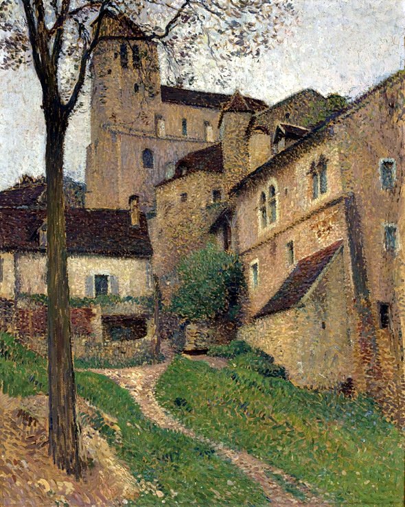 Landscape with a Castle - View of Saint-Cirq-Lapopie by Henri Martin
