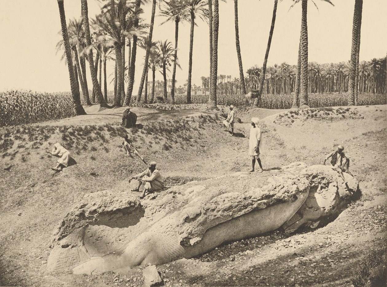 Statue of Sesostris Overturned (Saqqarah) by Henri Béchard