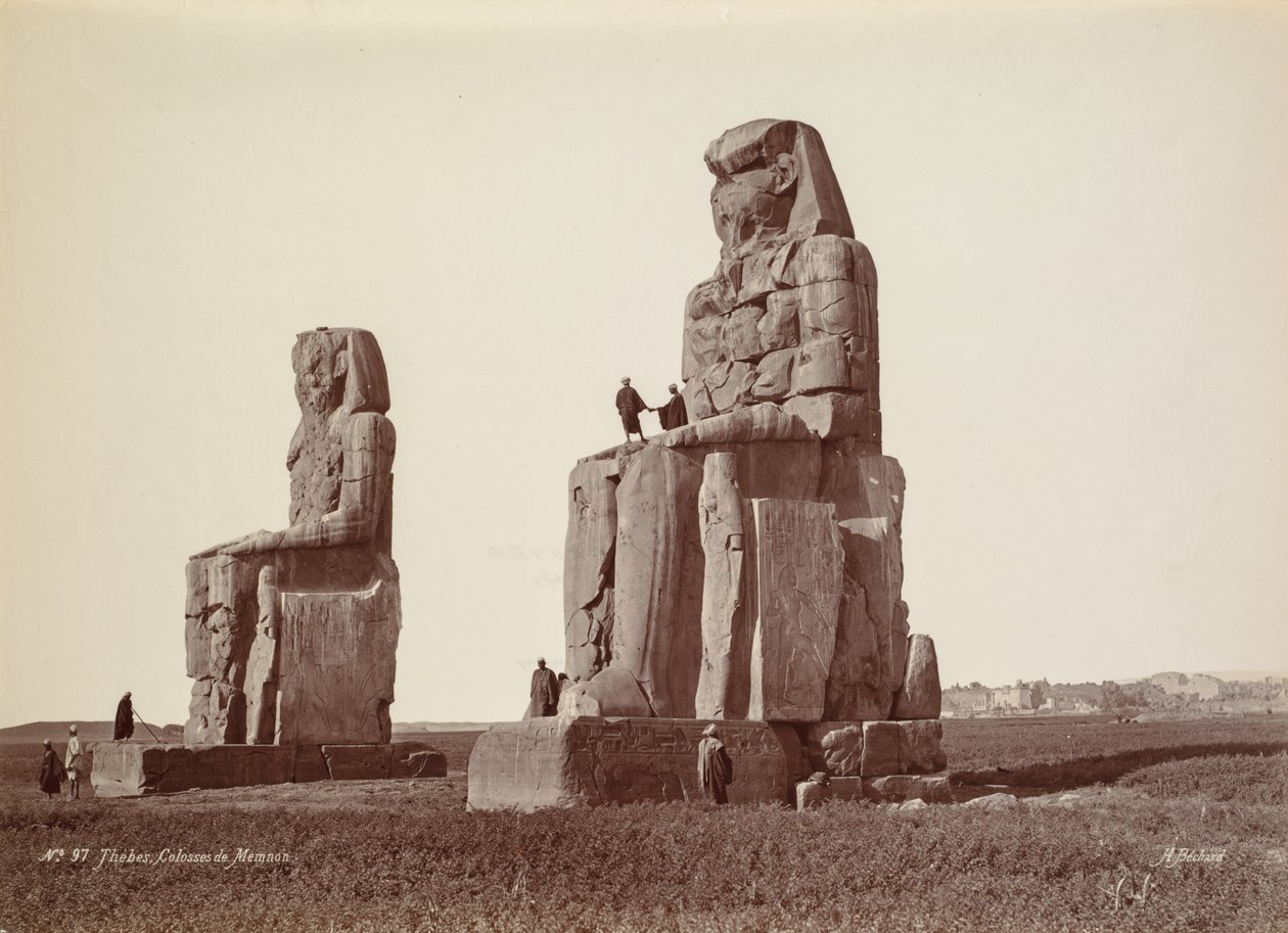 Thebes, The Colossi of Memnon by Henri Béchard