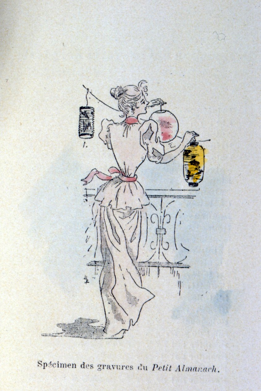 A woman with paper lanterns by Henri Boutet