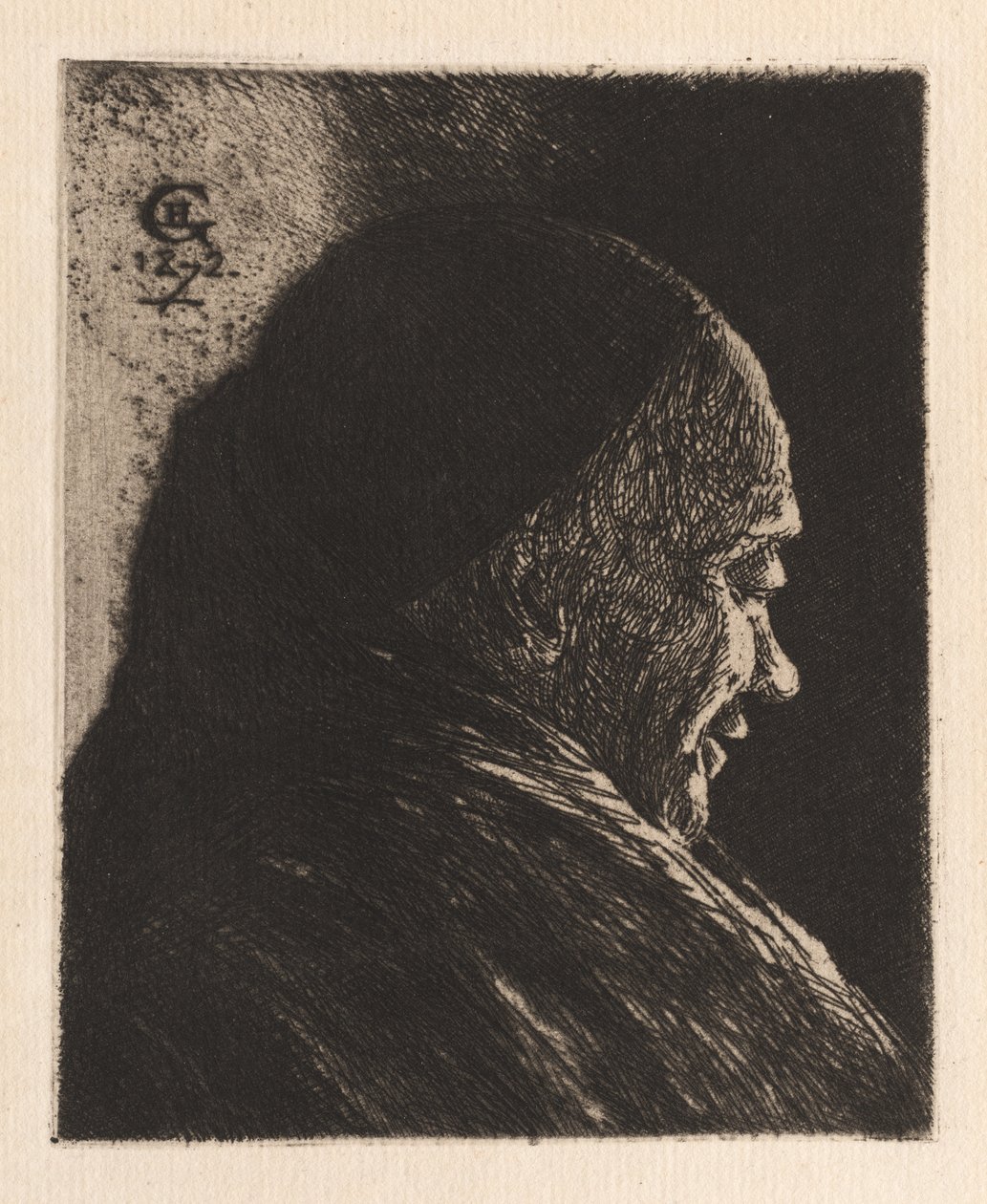 Head of an Old Man by Henri Charles Guérard