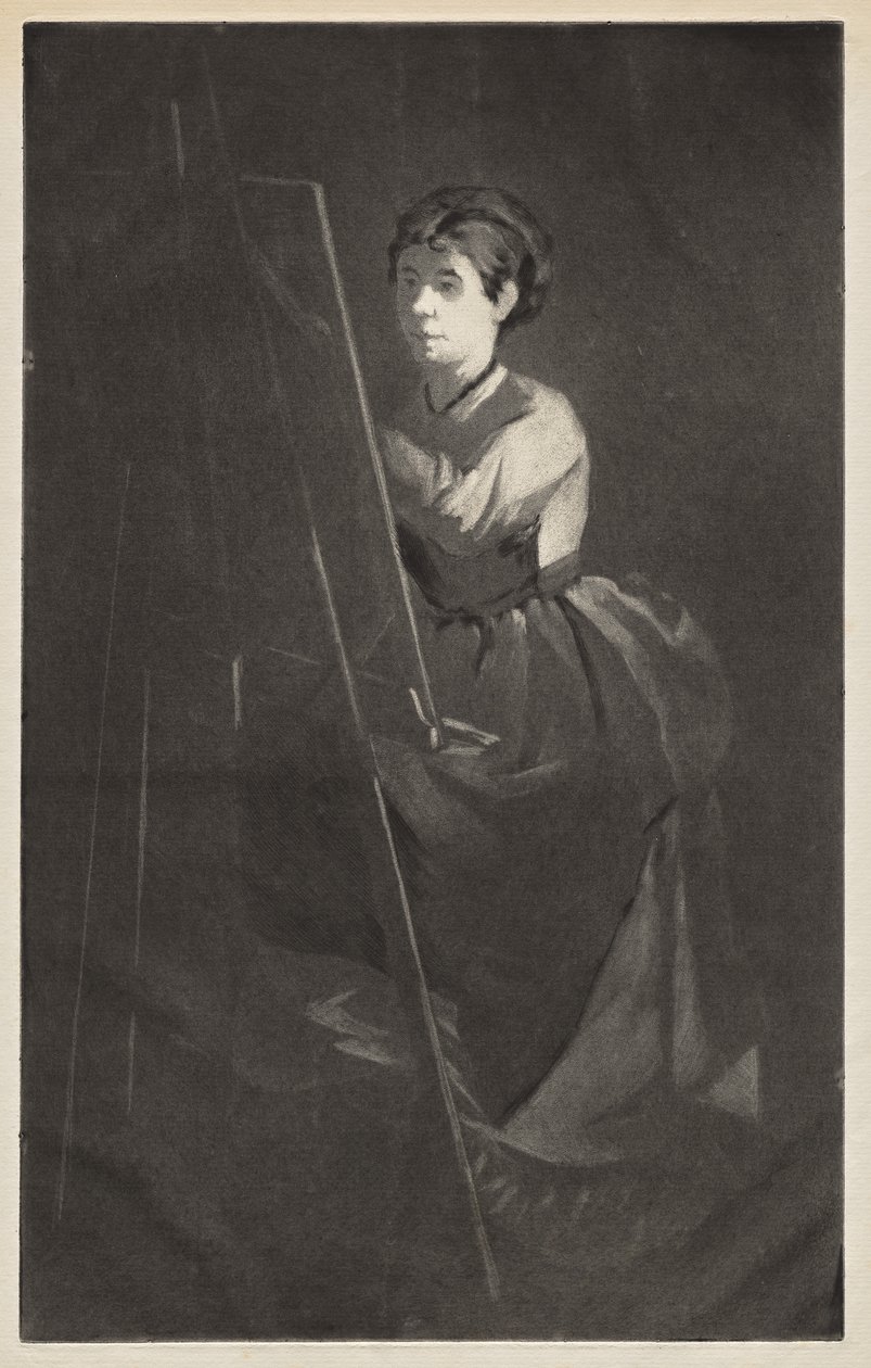 Young Woman at an Easel by Henri Charles Guérard