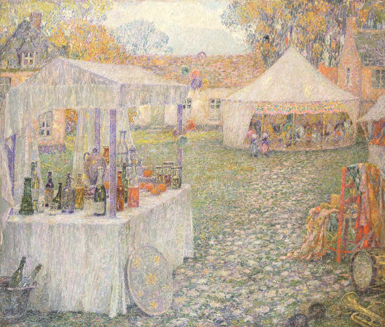 The Booths by Henri Eugene Augustin Le Sidaner