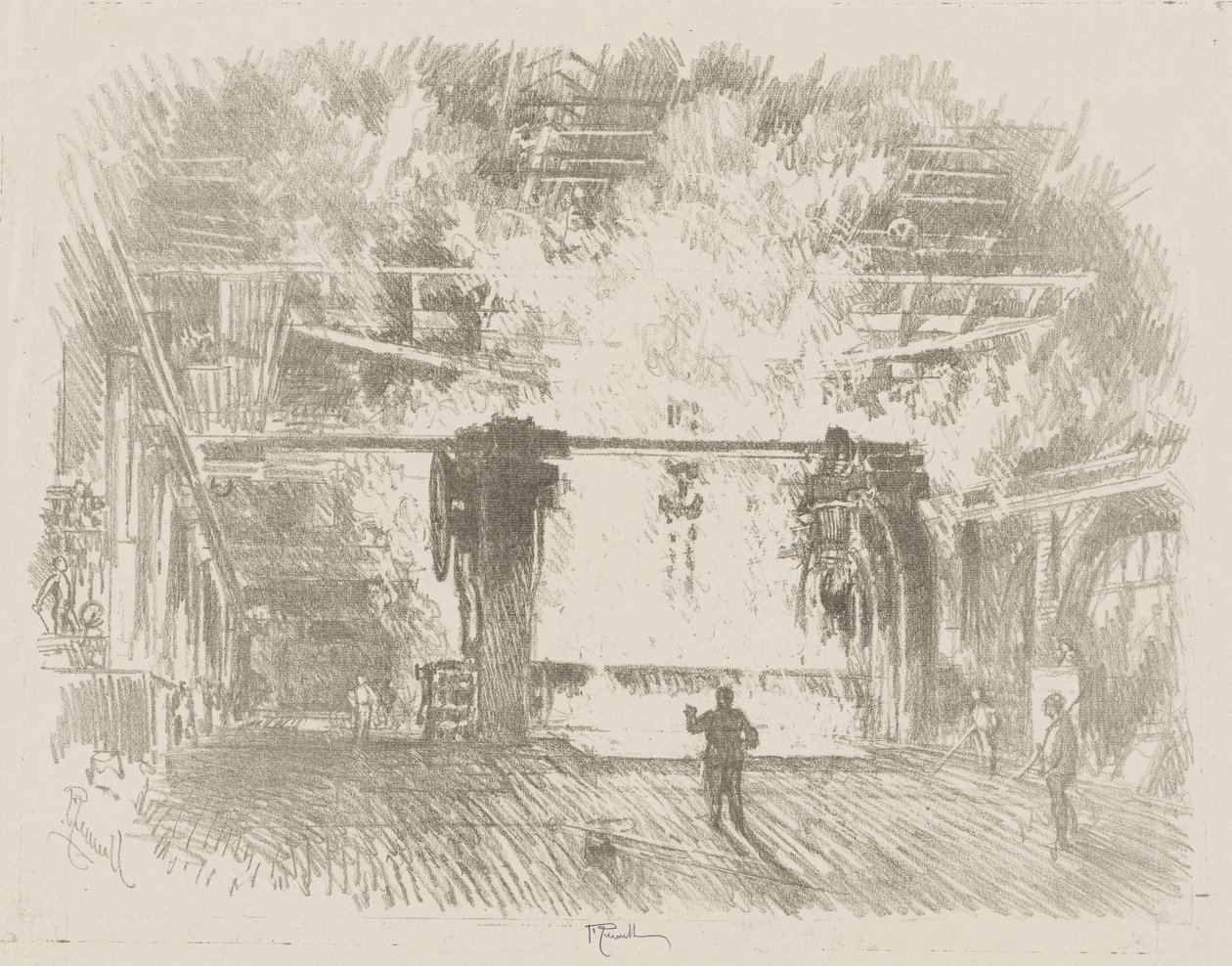 English War Work: Making Armour-Plate by Ignace Henri Jean Fantin Latour
