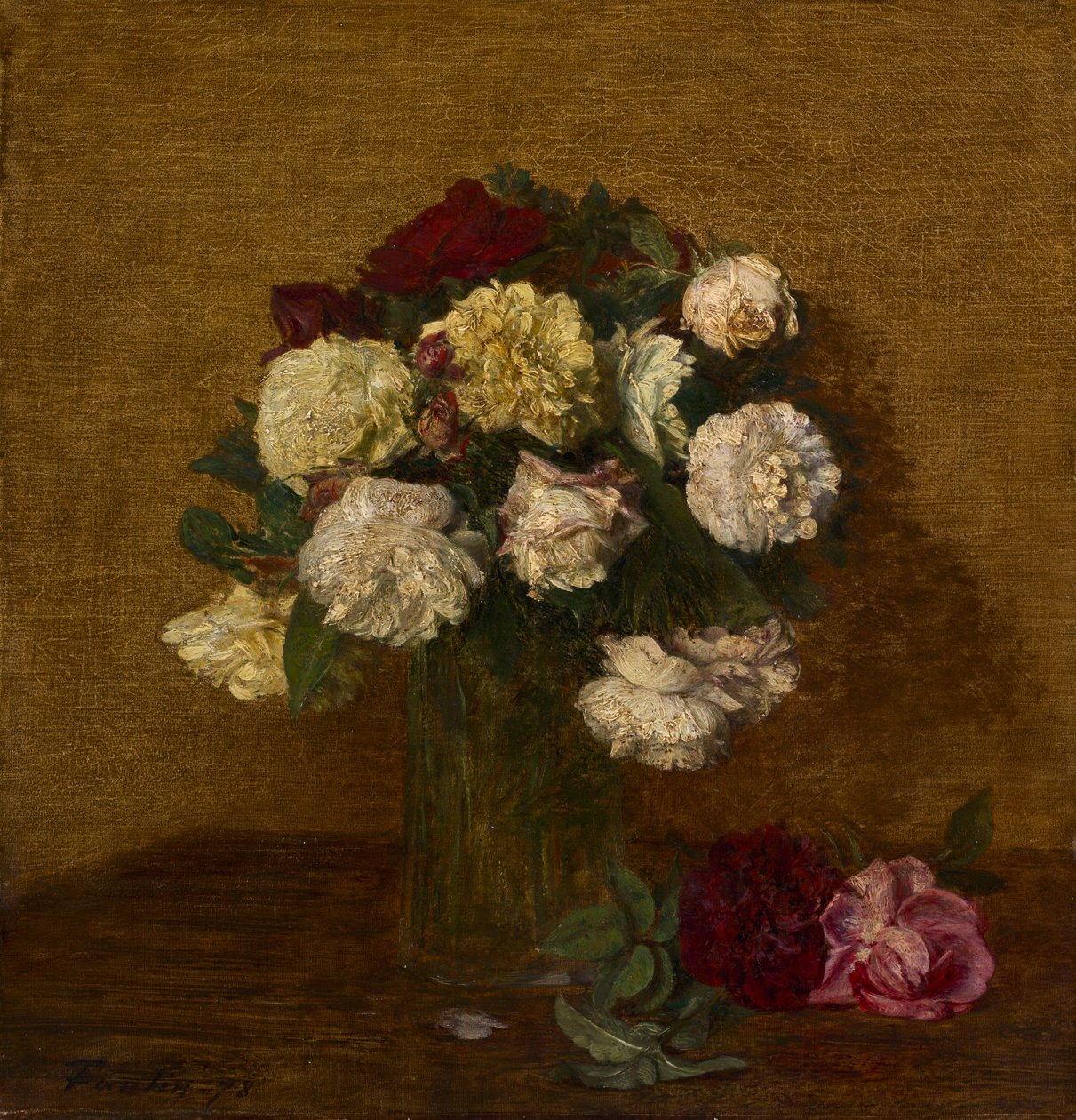 Roses in a Vase by Ignace Henri Jean Fantin Latour
