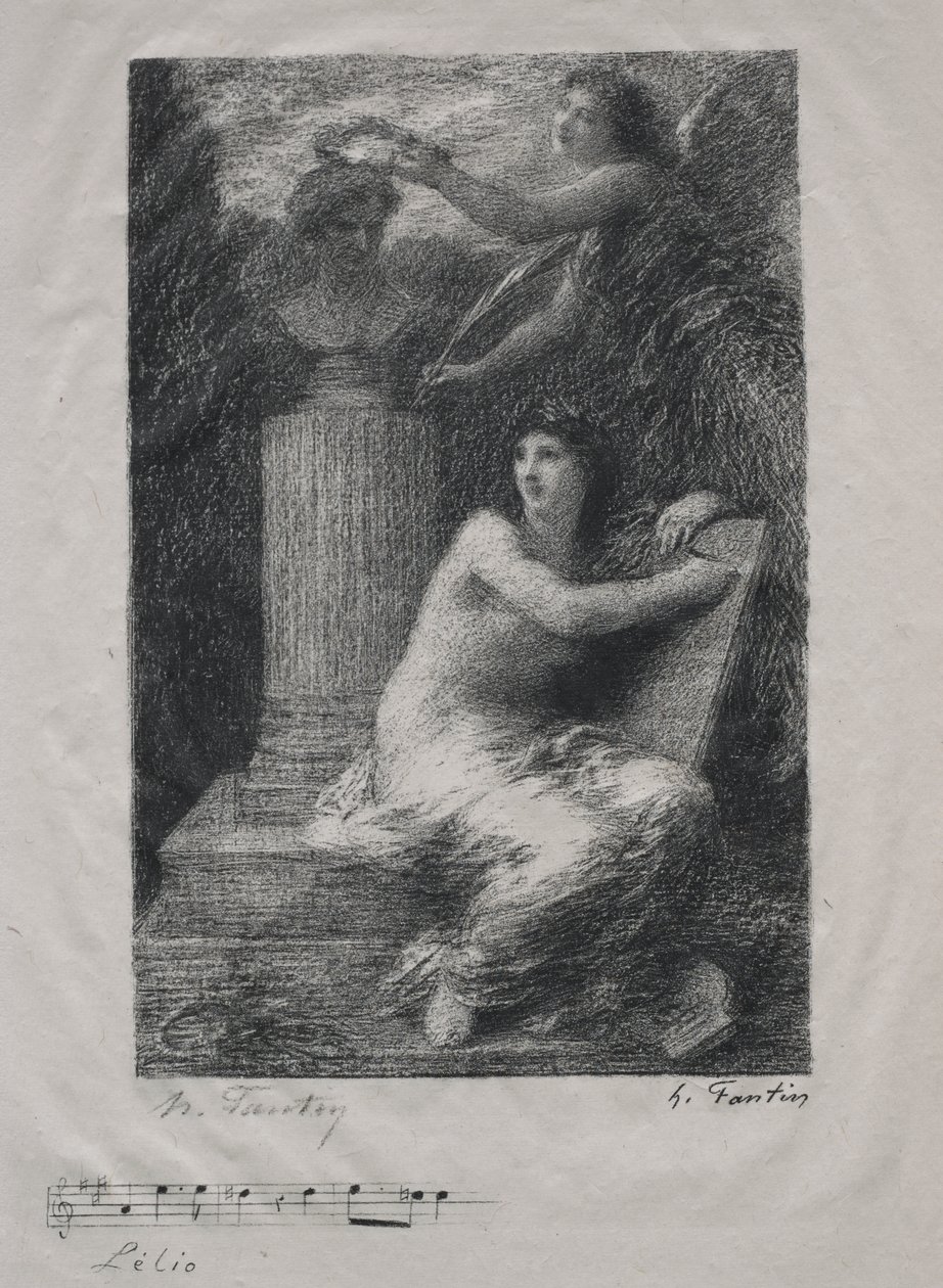 To Berlioz (Small Plate) by Ignace Henri Jean Fantin Latour