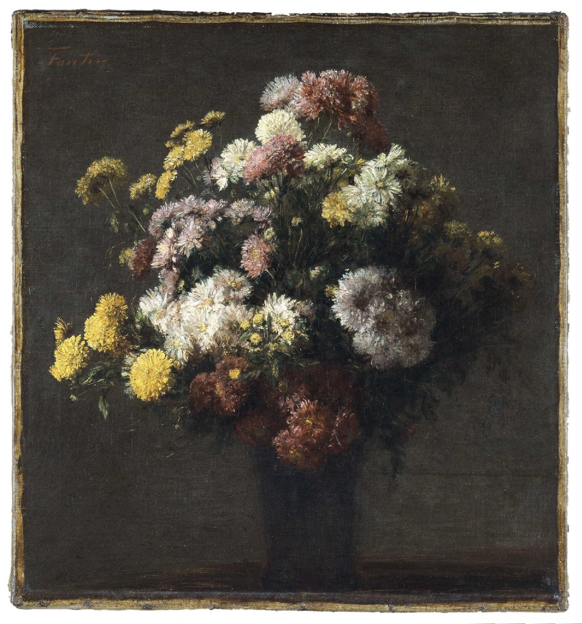 Vase with Chrysanthemums by Henri Fantin Latour