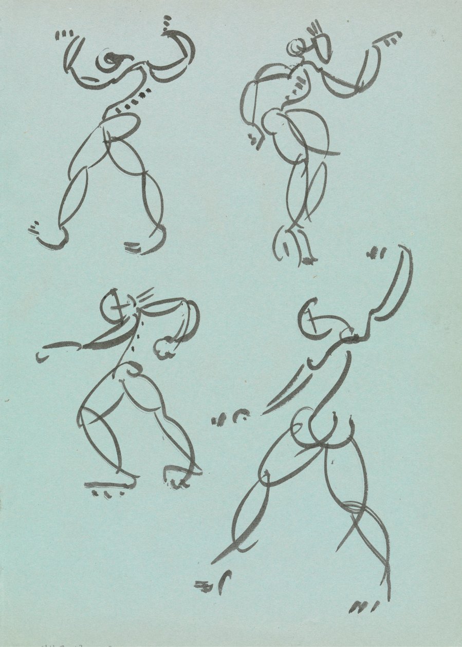 Four Studies of Dancing Figures by Henri Gaudier Brzeska