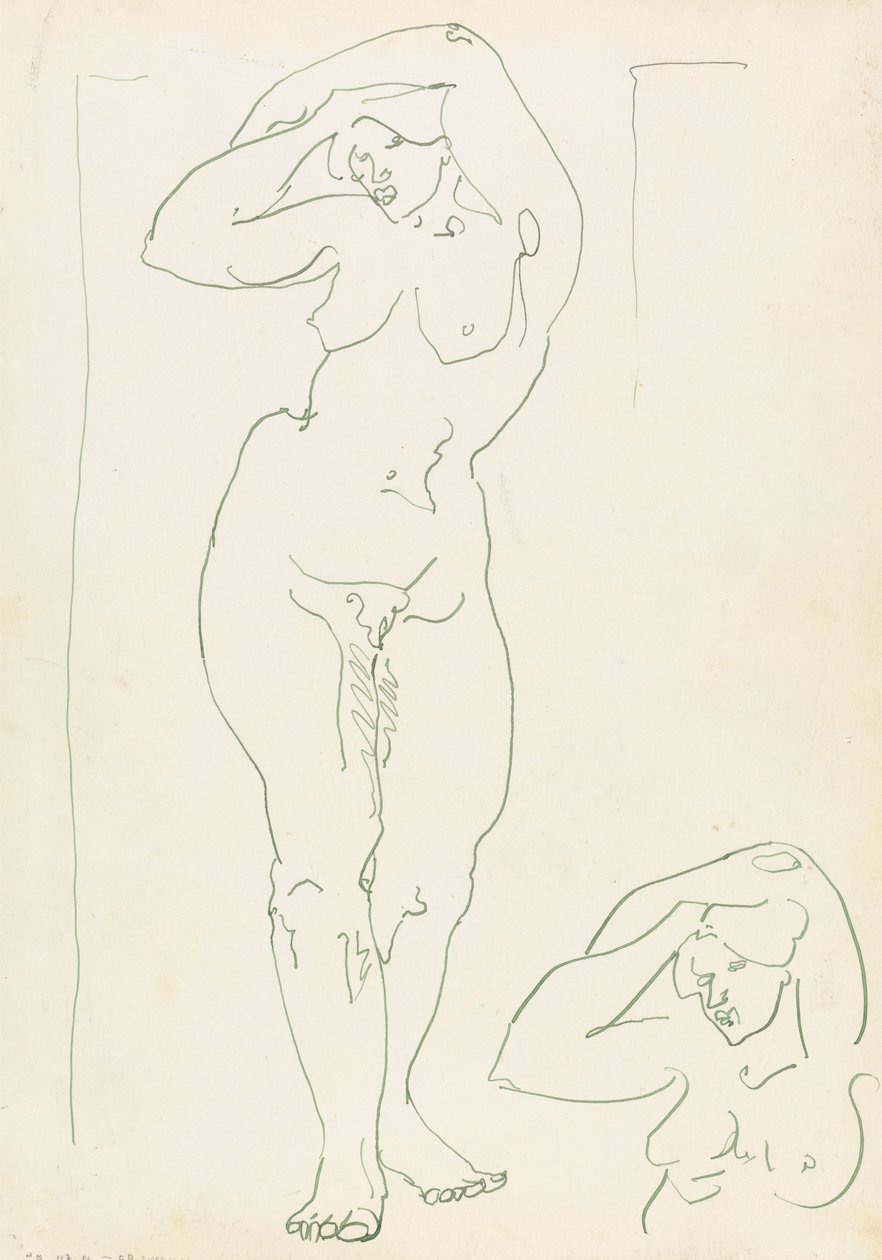 Two Studies of a Female Figure by Henri Gaudier Brzeska