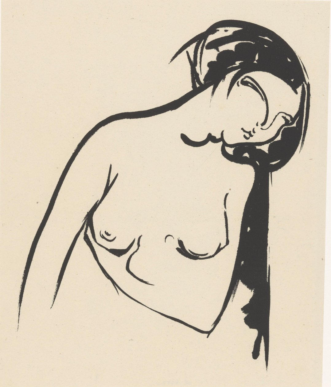 Naked Woman Touching Her Breast by Henri Jonas