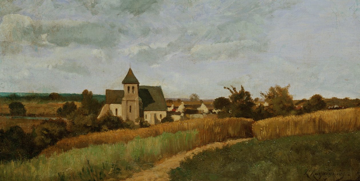 A Village at Harvest Time by Henri Joseph Harpignies