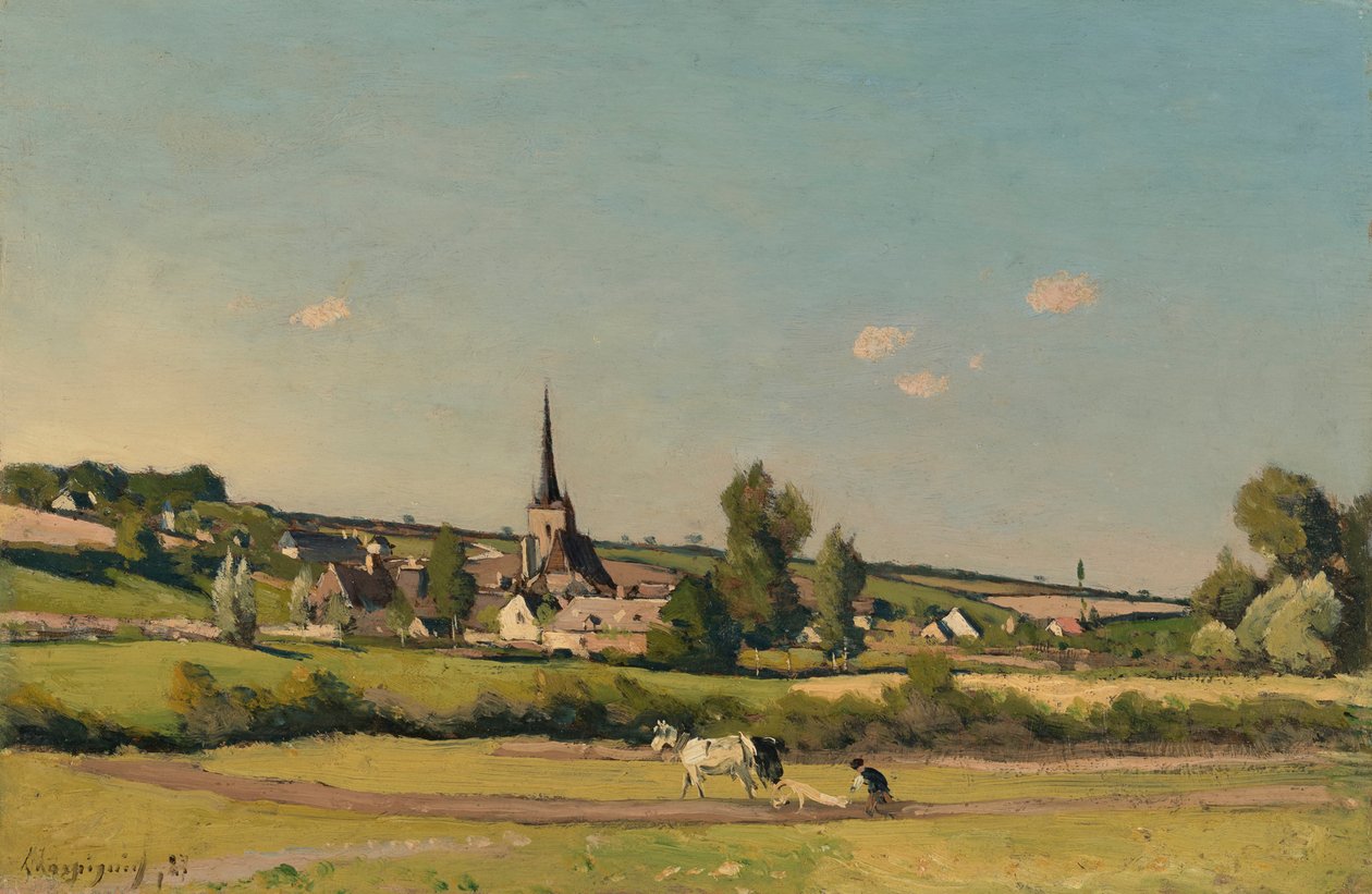 View of Saint-Privé by Henri Joseph Harpignies