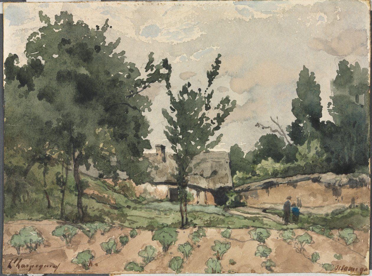 Landscape with Farmhouse by Henri Joseph Harpignies