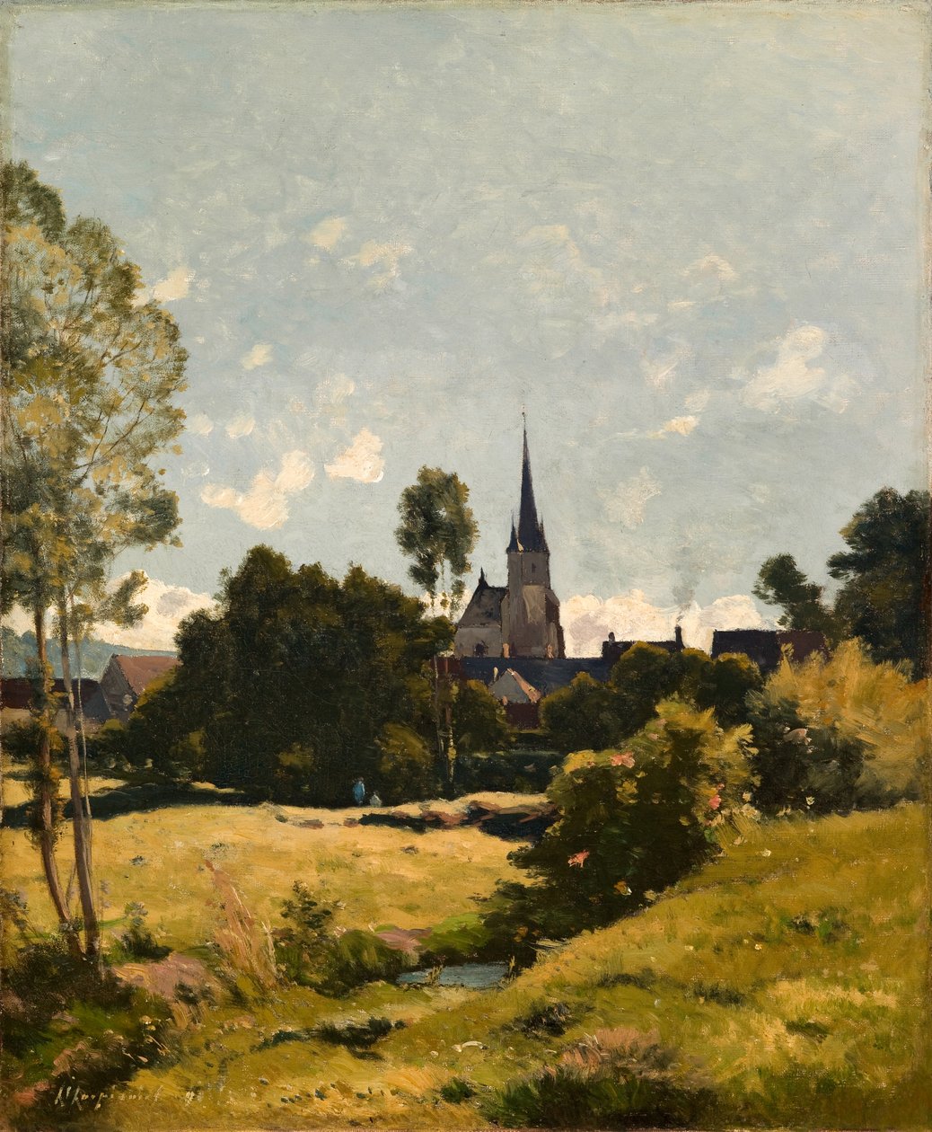 The Village Church by Henri Joseph Harpignies