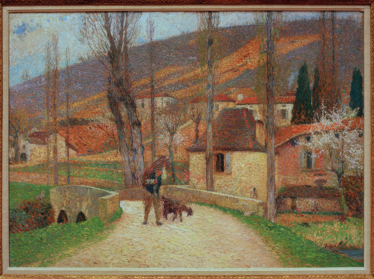 Peasant Entering the Village by Henri Martin