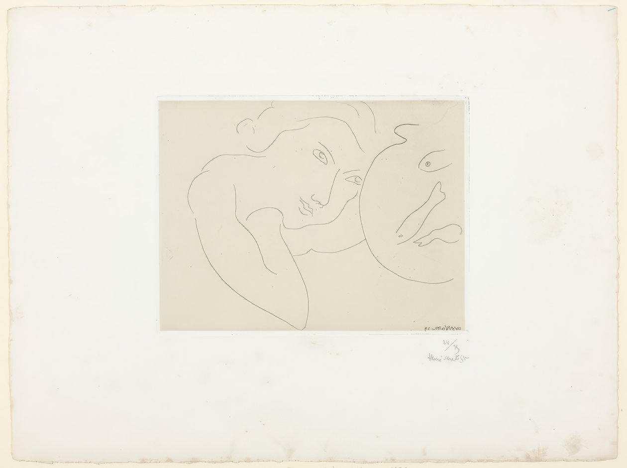 Cocked Head and Fish Bowl by Henri Matisse