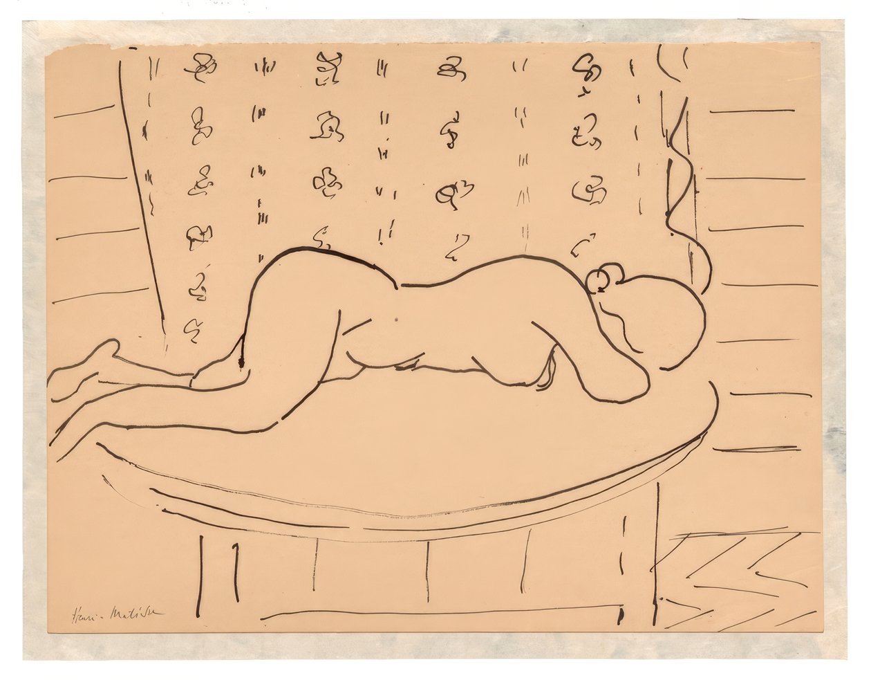Female Nude Lying Facedown on a Table by Henri Matisse