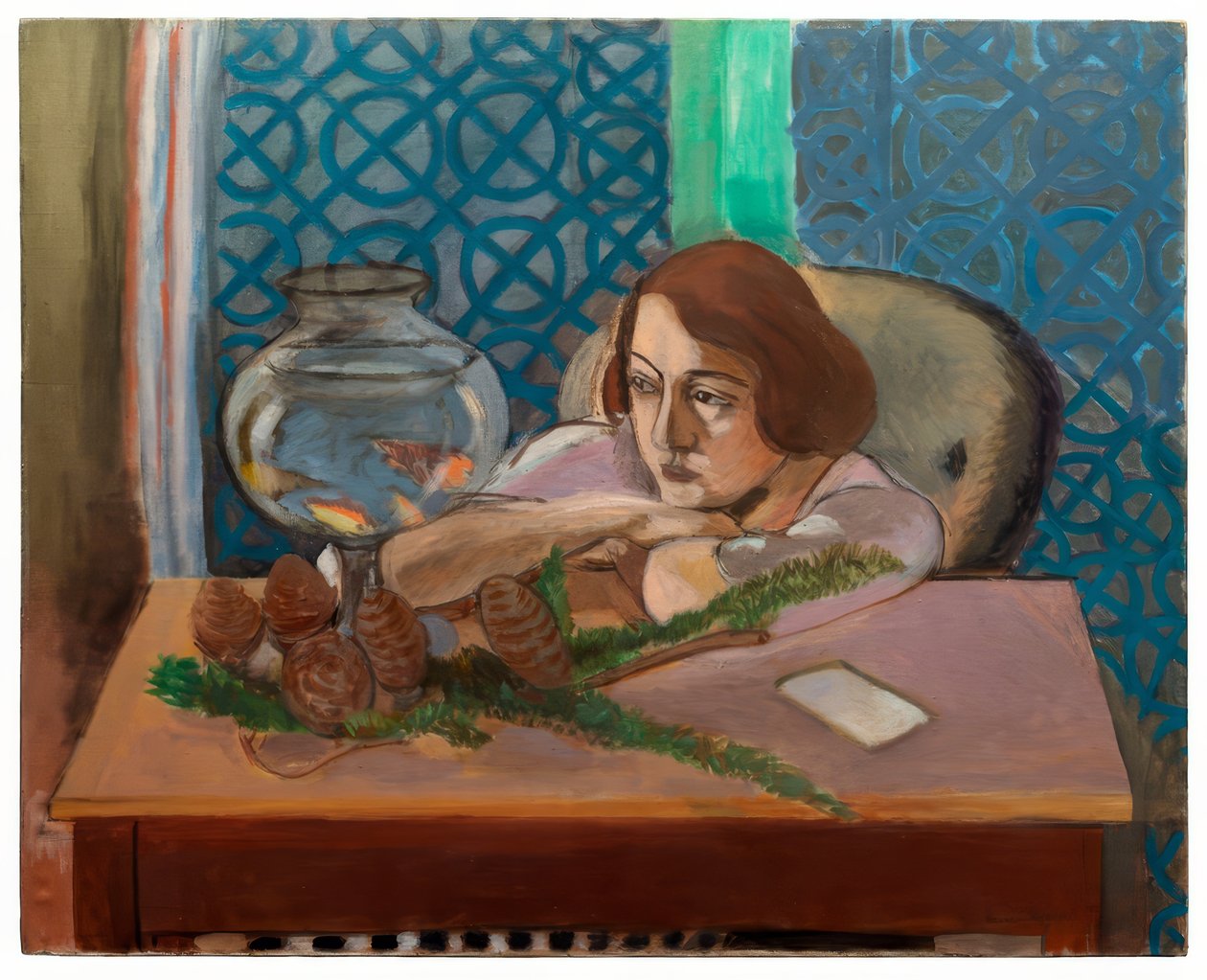 Woman in Front of an Aquarium by Henri Matisse