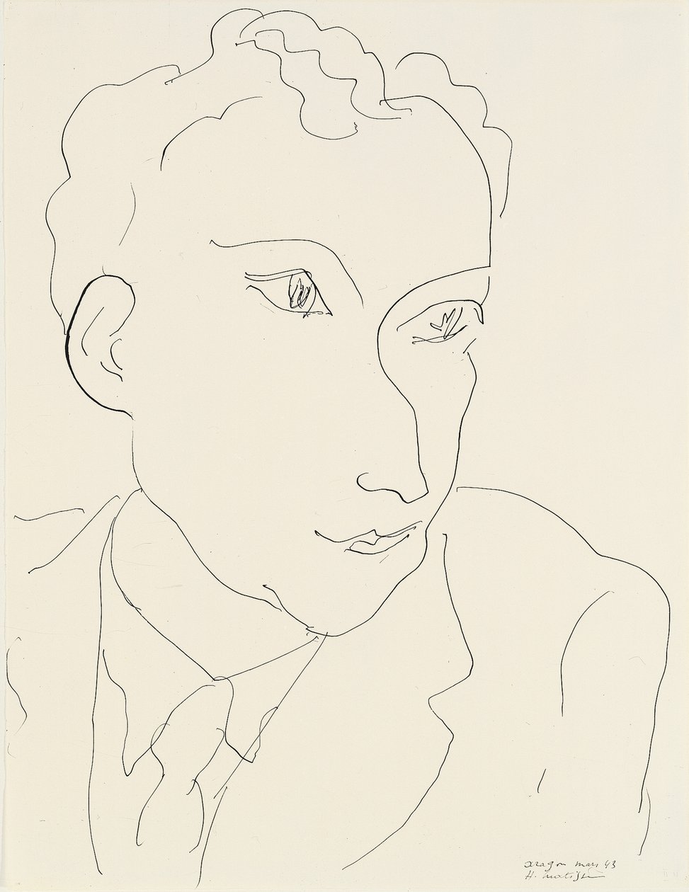 Portrait of Louis Aragon by Henri Matisse