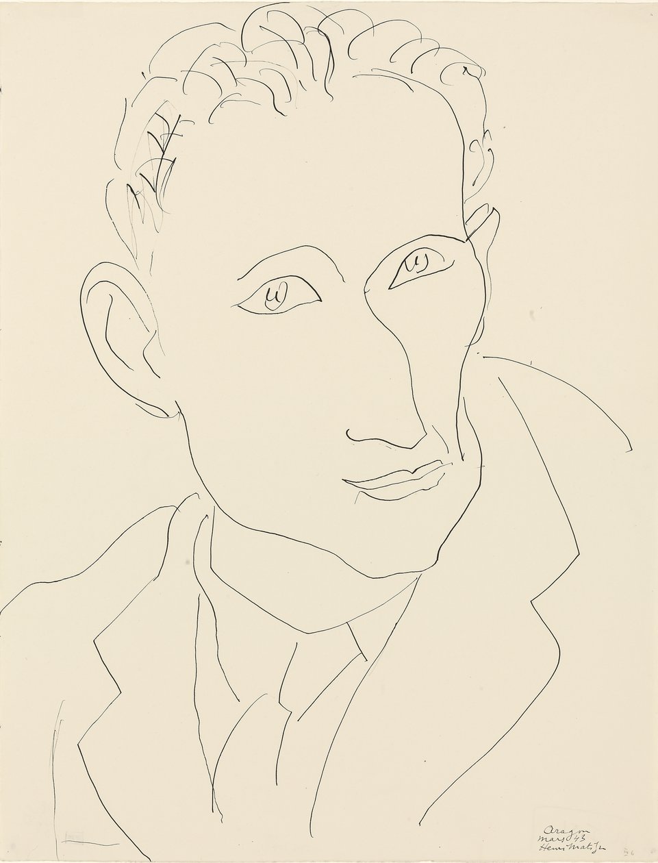 Portrait of Louis Aragon by Henri Matisse