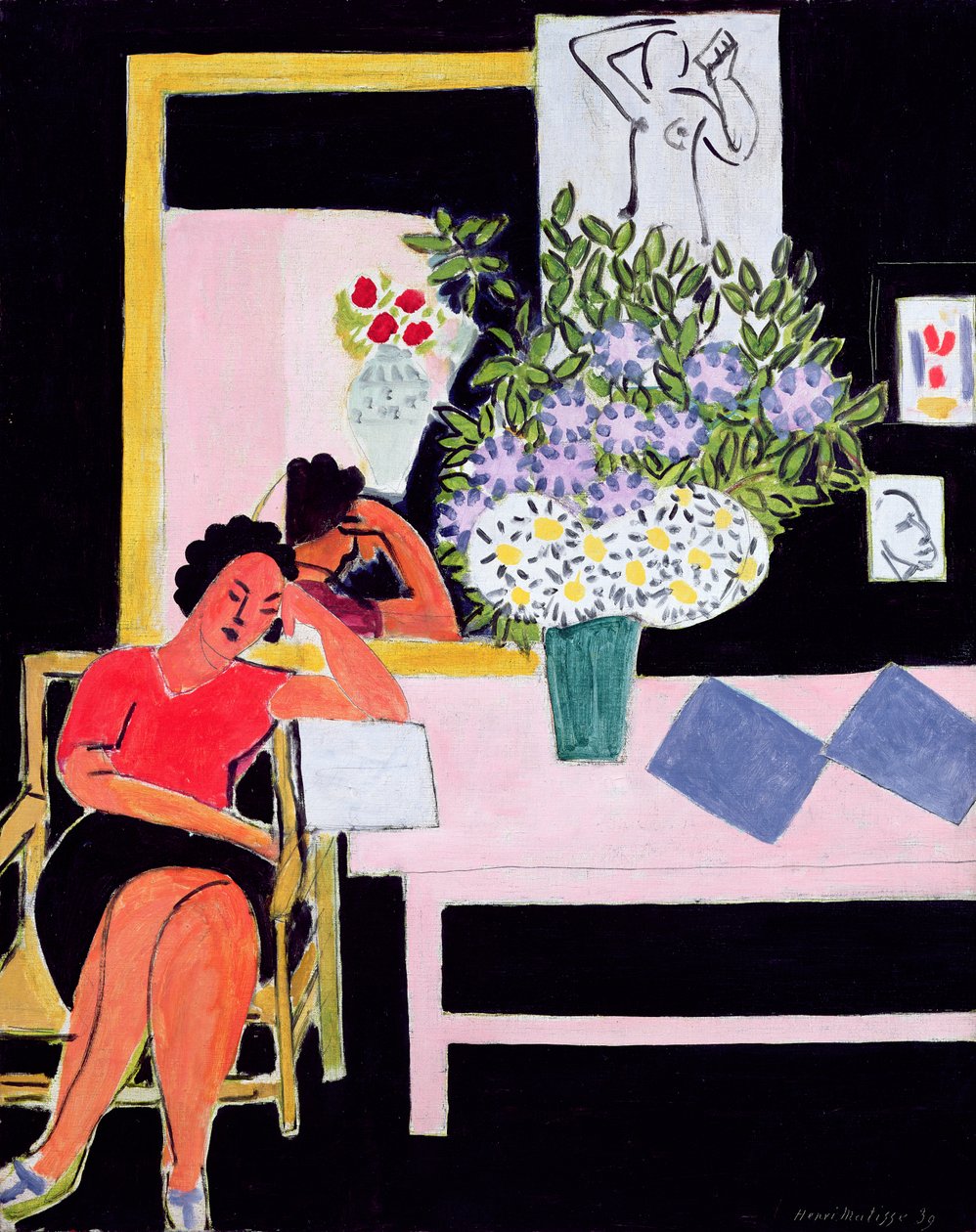 Reader on a Black Background by Henri Matisse