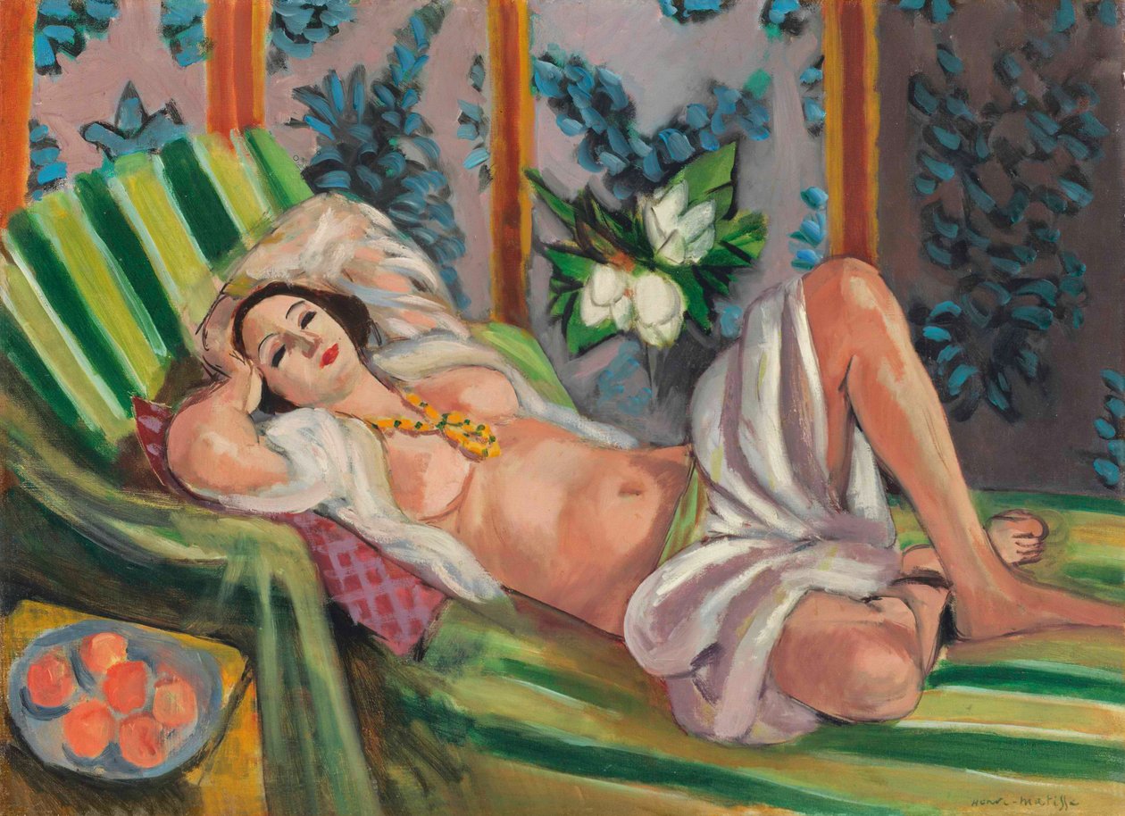 Reclining Odalisque with Magnolias by Henri Matisse