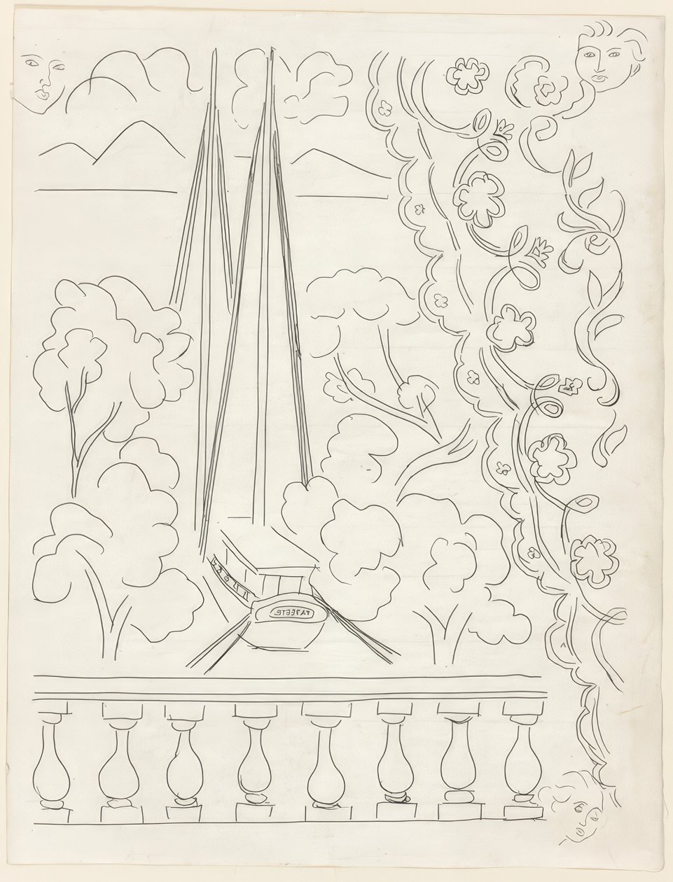 Sigh, Plate Five from Poems of Mallarmé by Henri Matisse