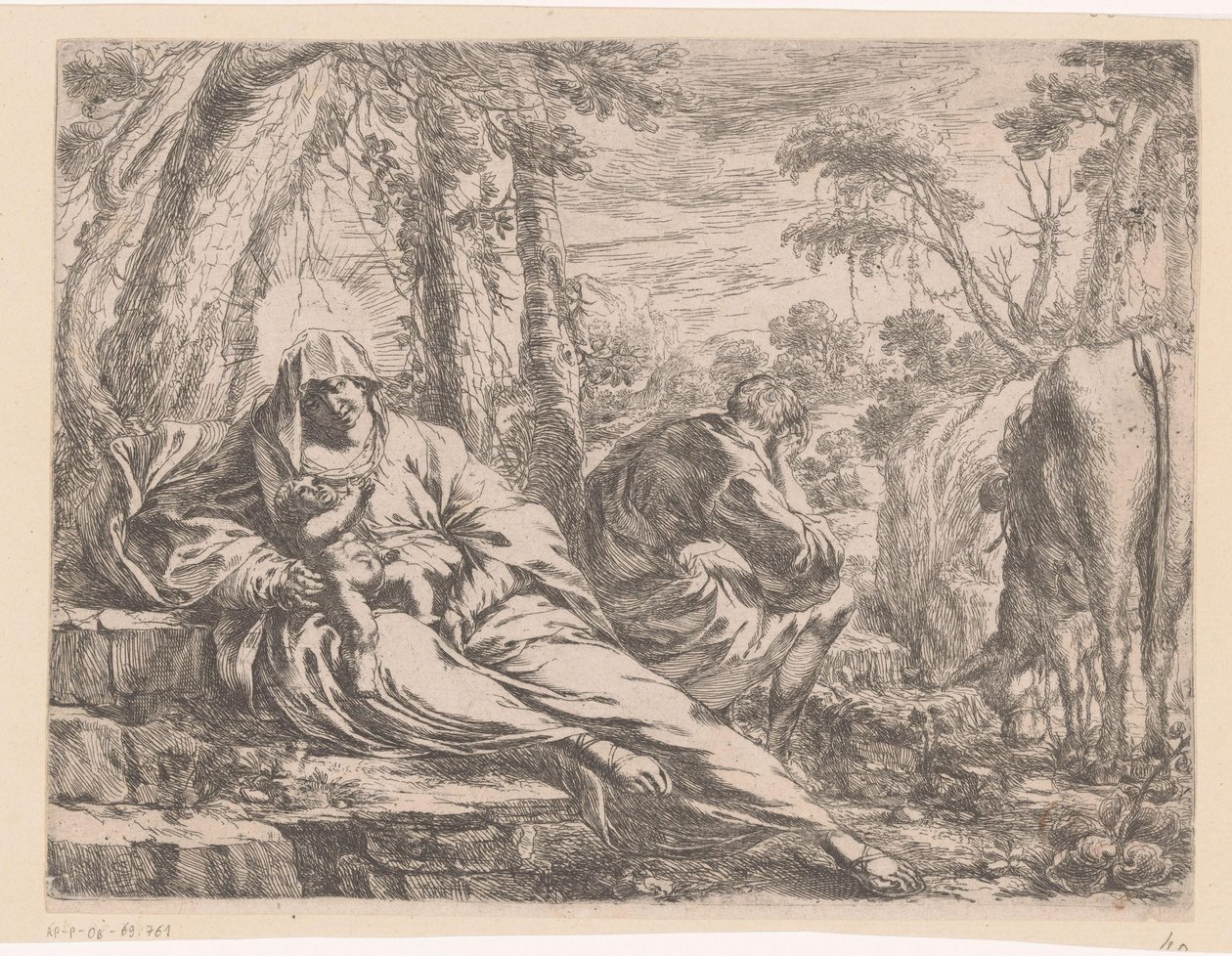 Rest on the Flight into Egypt by Henri Mauperché (possibly)