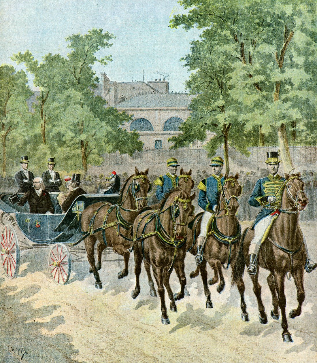 Arrival of Felix Faure at the Hippodrome, 1895 by Henri Meyer
