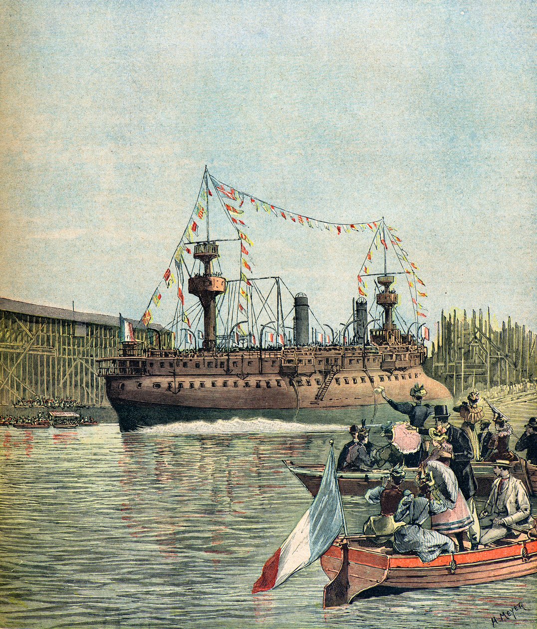 Launch of the French Cruiser Le Suchet by Henri Meyer